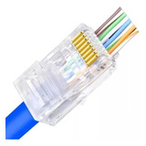 Conector Macho Rj45 Cat5e Vazado Exbom - Pacote C/ 100 Unid.