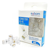 Conector Rj45 Cat5e 8x8 Exbom Cont-rj45p100 Com 100 Unid.