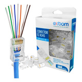 Conector Rj45ez Cat5/cat6 Vazado 8p8c Exbom Caixa C/100 Unid