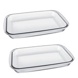 Conjunto 2 Lasanheira Marinex Nadir Vidro Pequena 1,6 Litros Cor Transparente
