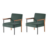 Conjunto 2 Poltronas Para Sala, Escritório, Quarto Verde Top