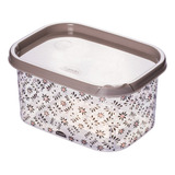 Conjunto 2 Potes Plástico Retangular Decorado Plasútil
