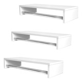 Conjunto 3 Cabideiros De Parede Araras 60cm Branco