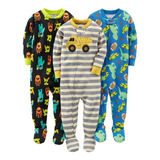 Conjunto 3 Macacões Menino Pijama Longo Carters Simple Joy