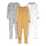 Conjunto 3 Macacões Menino Pijama Longo Carters Simple Joy