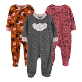 Conjunto 3 Macacões Pijama Fleece Soft Carters Simple Joy