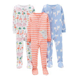 Conjunto 3 Macacões Pijama Longo Carters Simple Joy Original