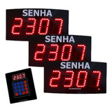 Conjunto 3 Painéis Senha Digital Multeletronic Com Teclado