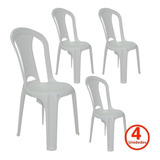 Conjunto 4 Cadeira Plástico Sem Braço Tramontina Economy 154