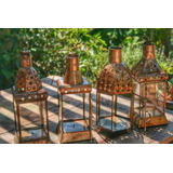 Conjunto 4 Lanternas Marroquina Artesanal Decoração Vela