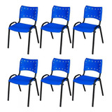 Conjunto 6 Cadeiras Iso Escritório Sala De Espera Cores Lbx