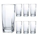 Conjunto 6pç Copos Quadrado 260ml Resistente Para Casa Hotel