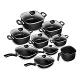 Conjunto 9 Peças Patolux Antiaderente Preto