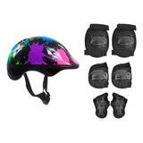 Conjunto Acessórios Proteção Skate Colorido Patins Bicicleta