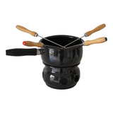 Conjunto Aparelho Fondue 7 Pçs Esmaltado P/ Chocolate Queijo
