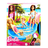 Conjunto Barbie Estate Glam Piscina Com Boneca Loira Mattel