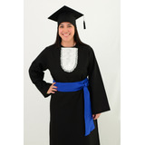 Conjunto Beca Formatura Preto + Capelo + Jabô + Faixa 