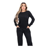 Conjunto Blusa E Calça Elegante Moda Inverno Frete Grátis