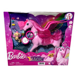 Conjunto Boneco Cavalo Pegasus Rosa Com Acessórios E Mini Pet Cachorro Cachorrinho Mágico - Emite Luzes E Sons - Unicórnio Com Asa Arco-íris Da Boneca Menina Barbie - Mattel Brinquedos