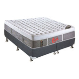 Conjunto Box-colchão Castor Pocket Light Stress Oxygen+cama Universal Cinza Queen 158
