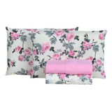 Conjunto Cama Solteiro 3 Peçs Algodão Estampado Ponto Palito