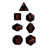 Conjunto Chessex De 7 Dados Lisos Pretos Rpg D&d