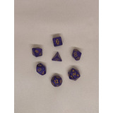 Conjunto Chessex De 7 Dados Marmorizados Roxo Rpg D&d