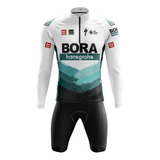Conjunto Ciclismo Camisa Kit Bermuda Roupa Ciclista Bora