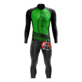Conjunto Ciclismo Profissional Homem Manga Longa Calça Gel