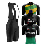 Conjunto Ciclista Masculino Camisa Pro Bretelle Gel Bike 
