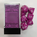 Conjunto Com 7 Dados Opaco Light Purple W/white Chx 25427