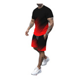 Conjunto Cor Gradiente De Impressão 3d Camiseta E Short