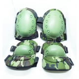 Conjunto Cotoveleira E Joelheira Airsoft Selva