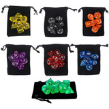 Conjunto Dados Rpg Translúcido C/7 D&d Rpg Bolsa Escolha Cor