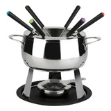 Conjunto De Aparelho De Fondue 11 Peças Panela Aço Inox