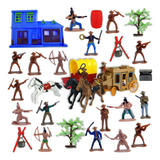 Conjunto De Brinquedo Cowboys Oeste Selvagem + Cenário 