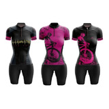 Conjunto De Ciclismo Ciclistas Bermuda Camisa Feminino Gel D