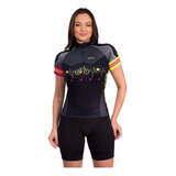 Conjunto De Ciclismo Ciclistas Bermuda Camisa Feminino Gel