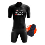 Conjunto De Ciclismo Masculino Camisa Bora Bermuda Espuma 