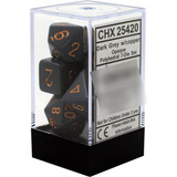 Conjunto De Dado Chessex Chx 25420 Darck Grey W/copper