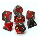 Conjunto De Dado Chessex Chx 26461 Orange Steel/gold W/white