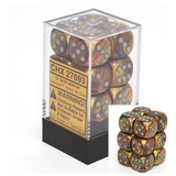 Conjunto De Dados Chessex Lustrous Gold Com Prata 16 Mm D6 (