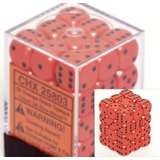 Conjunto De Dados Chessex Opaque Orange Com Bloco Preto D6 (