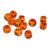Conjunto De Dados Dnd Chessex Vortex Laranja E Preto 12 Dado