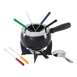 Conjunto De Fondue Brinox Aço Inox Esmaltado 10 Pç Preto