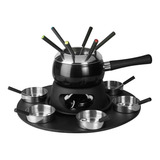 Conjunto De Fondue Carrossel Giratório Aço Inox 23 Peças