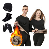 Conjunto De Frio Blusa Calça Térmica Luvas Meias Touca 