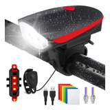 Conjunto De Lanterna Led Frontal E Traseira Para Bicicleta