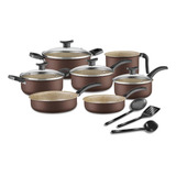 Conjunto De Panelas Antiaderente 10 Peças Teflon Linha Chococcino Essenza Di Cheff Cor Marrom Claro