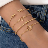 Conjunto De Pulseiras Da Sorte Boas Vibrações Prosperidade 4 Peças Bastet Shop
